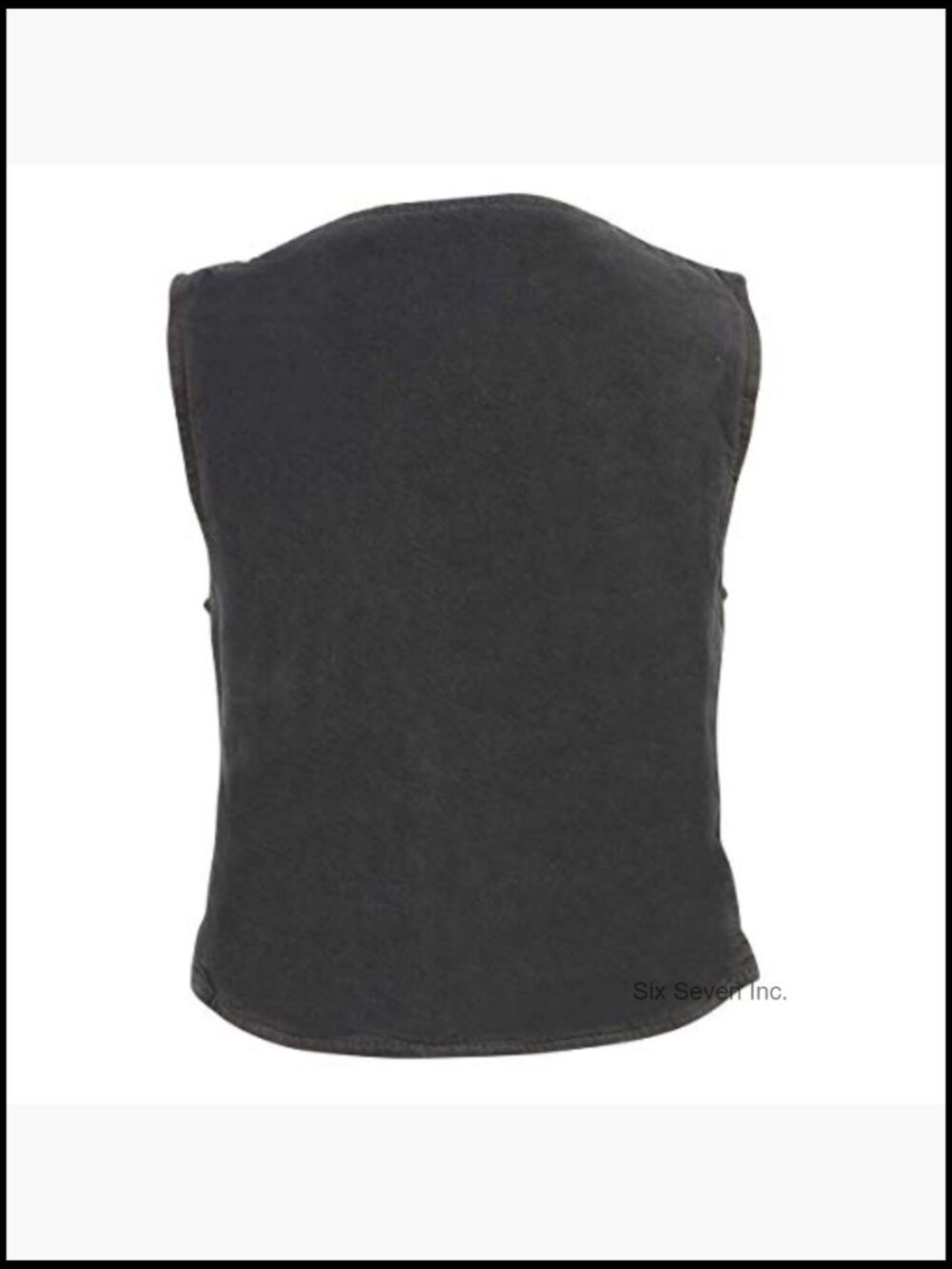 Women's Denim Vest with Zipper Front and Pockets - Picture 4 of 6